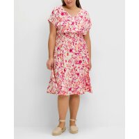 Summer dress with smocked waistband, champagne-patterned