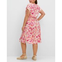 Sommerkleid m.Smokbund, champagner-gemustert