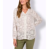 Bluse in transparentem Jacquard, champagner