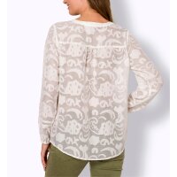 Bluse in transparentem Jacquard, champagner