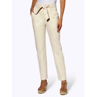 Jeans m. Bindegürtel, champagner