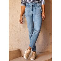 Hose m. Bindeband, blue-stone-washed