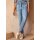 Hose m. Bindeband, blue-stone-washed