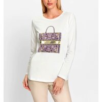 Shirt m. goldfarbenem Letter-Print, ecru