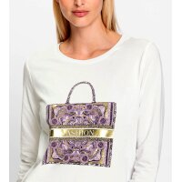 Shirt m. goldfarbenem Letter-Print, ecru