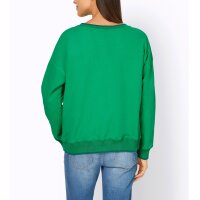 Sweatshirt m. Kontraststreifen am Rippenbündchen, grasgrün