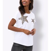 Shirt with Sequin Stars, white