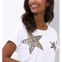 Shirt with Sequin Stars, white