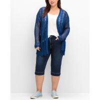 Push-up capri jeans, dark blue denim