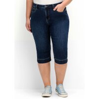 Push-up capri jeans, dark blue denim