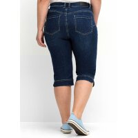 Push-up capri jeans, dark blue denim
