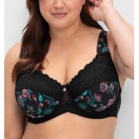 Underwired bra with paisley print and lace,...