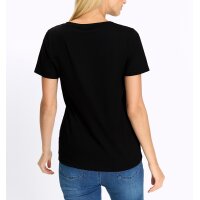 Shirt with lettering and decorative rhinestones, black