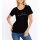 Shirt with lettering and decorative rhinestones, black