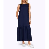 Linen-viscose flounce dress, marine