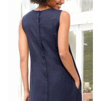 Linen-viscose flounce dress, marine