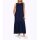 Linen-viscose flounce dress, marine