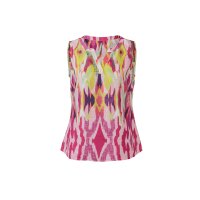 Blusentop, orange-pink-bedruckt