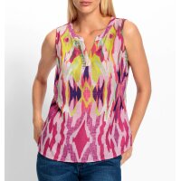 Blusentop, orange-pink-bedruckt