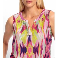 Blusentop, orange-pink-bedruckt