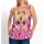 Blusentop, orange-pink-bedruckt