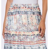 Stufen-Chiffon-Druckrock, dunkeltaupe-marine