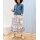 Stufen-Chiffon-Druckrock, dunkeltaupe-marine