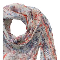 Scarf, ecru-navy