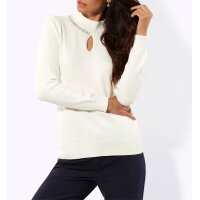 Cut-Out - Pullover m. Glitzersteinchen, ecru