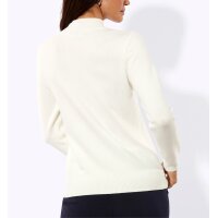 Cut-Out - Pullover m. Glitzersteinchen, ecru