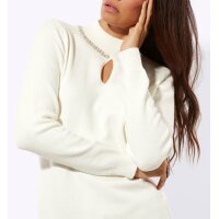 Cut-Out - Pullover m. Glitzersteinchen, ecru
