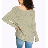 Ajourpullover m. Volants, sand