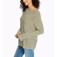 Ajourpullover m. Volants, sand