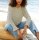 Ajourpullover m. Volants, sand