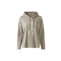 Kapuzenshirt m. Schriftzug und Glitzersteinchen, sesam