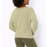 Pullover m. Spitze am V-Ausschnitt, sand