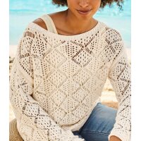 Ajourpullover, champagner