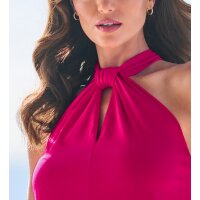 Neckholder-Shirttop m. Knotendetail, pink