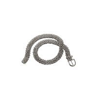 Metal chain link belt, silver-coloured