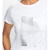 Shirt w. shiny foil print, white