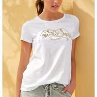 Shirt m. nadrukiem foliowym, ecru