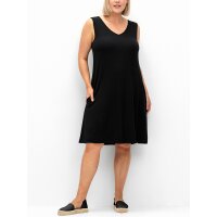 Jersey dress w. decorative straps, black
