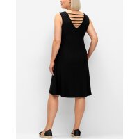 Jersey dress w. decorative straps, black