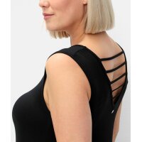 Jersey dress w. decorative straps, black