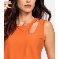 Top koszulowy z wycięciem cut-out, pomarańczowy