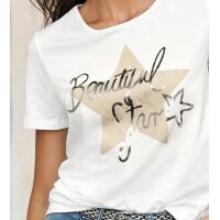 Shirt w. Star Print and Lettering, white
