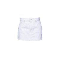 Marken-Mini-Jeansrock, weiß