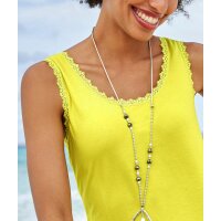 Long shirt top w. lace, lime