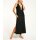 Maxi-Leinenkleid m. Schmuckapplikation, schwarz