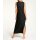 Maxi-Leinenkleid m. Schmuckapplikation, schwarz